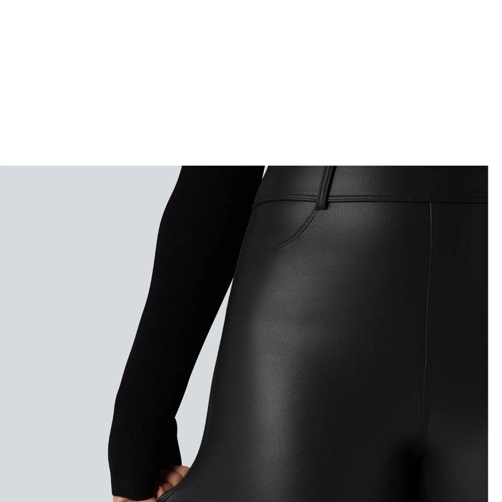 Halara Faux Leather Leggings with Pockets - Picture 3 of 4
